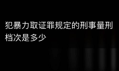 犯暴力取证罪规定的刑事量刑档次是多少