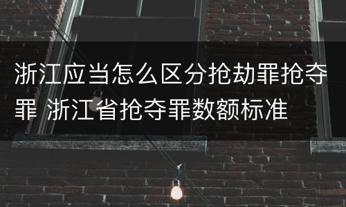 浙江应当怎么区分抢劫罪抢夺罪 浙江省抢夺罪数额标准
