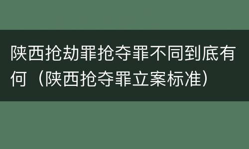 陕西抢劫罪抢夺罪不同到底有何（陕西抢夺罪立案标准）
