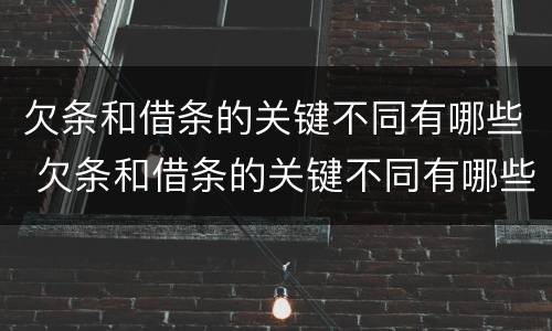 欠条和借条的关键不同有哪些 欠条和借条的关键不同有哪些问题