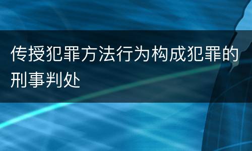 传授犯罪方法行为构成犯罪的刑事判处