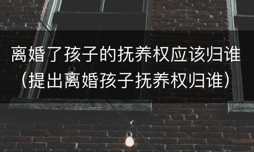 离婚了孩子的抚养权应该归谁（提出离婚孩子抚养权归谁）
