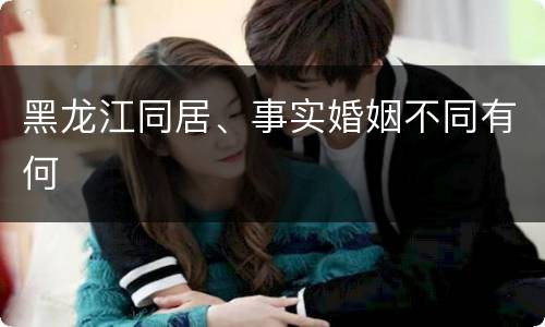 黑龙江同居、事实婚姻不同有何