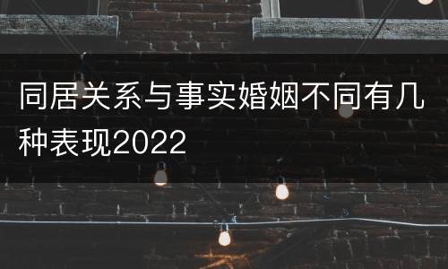 同居关系与事实婚姻不同有几种表现2022