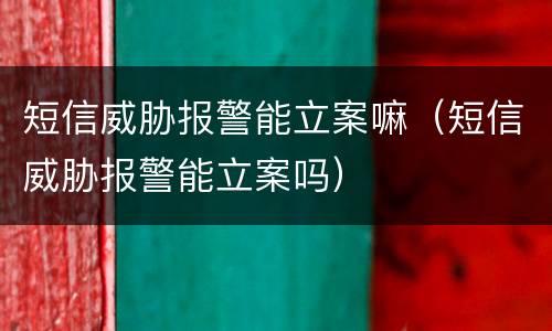 短信威胁报警能立案嘛（短信威胁报警能立案吗）