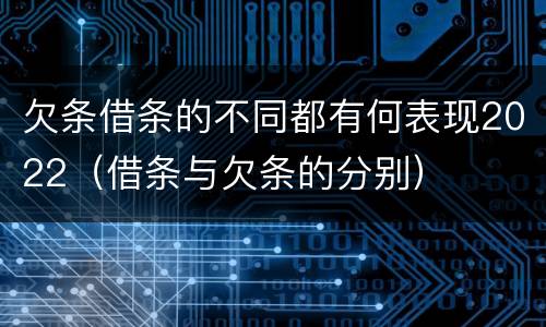 欠条借条的不同都有何表现2022（借条与欠条的分别）