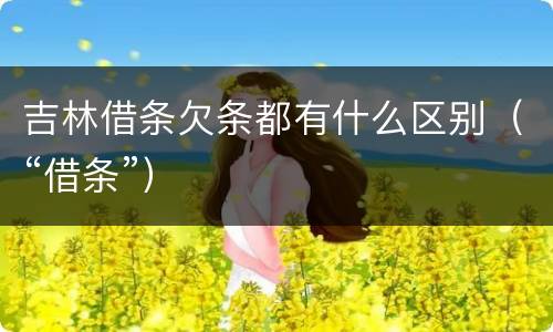 吉林借条欠条都有什么区别（“借条”）