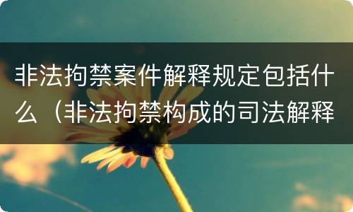 非法拘禁案件解释规定包括什么（非法拘禁构成的司法解释）