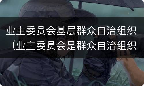 业主委员会基层群众自治组织（业主委员会是群众自治组织吗）