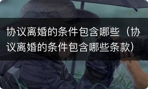 协议离婚的条件包含哪些（协议离婚的条件包含哪些条款）