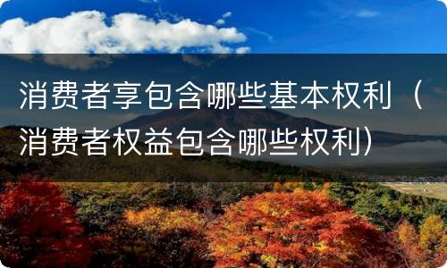 消费者享包含哪些基本权利（消费者权益包含哪些权利）