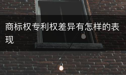 商标权专利权差异有怎样的表现