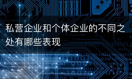 私营企业和个体企业的不同之处有哪些表现