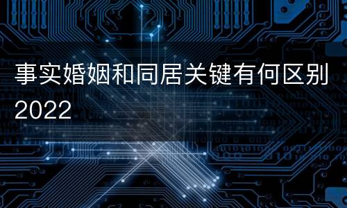 事实婚姻和同居关键有何区别2022