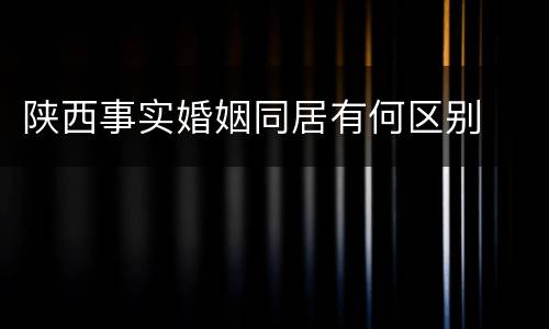 陕西事实婚姻同居有何区别