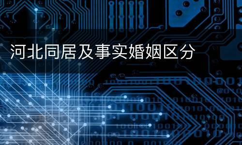 河北同居及事实婚姻区分