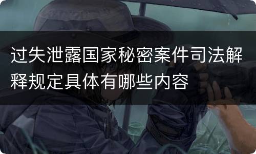 过失泄露国家秘密案件司法解释规定具体有哪些内容
