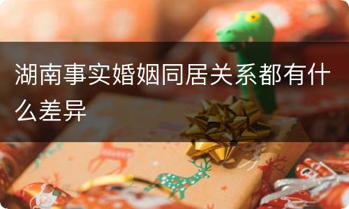 湖南事实婚姻同居关系都有什么差异
