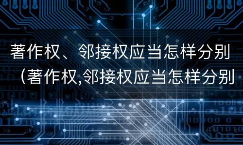 著作权、邻接权应当怎样分别（著作权,邻接权应当怎样分别保护）