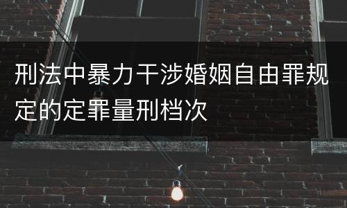 刑法中暴力干涉婚姻自由罪规定的定罪量刑档次