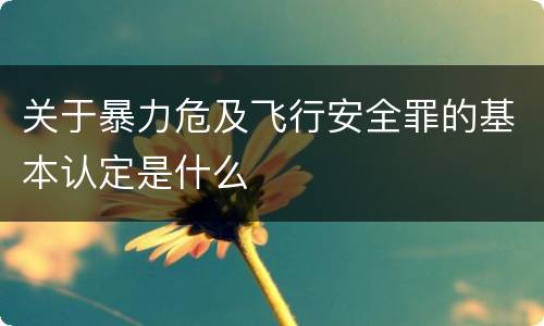 关于暴力危及飞行安全罪的基本认定是什么