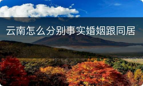 云南怎么分别事实婚姻跟同居