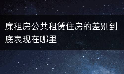 廉租房公共租赁住房的差别到底表现在哪里