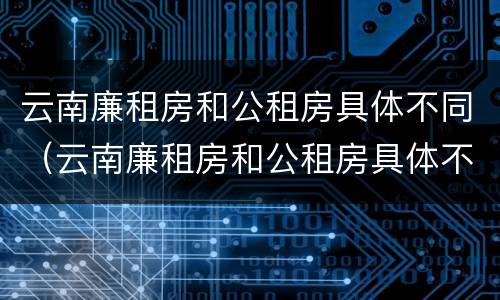 云南廉租房和公租房具体不同（云南廉租房和公租房具体不同在哪里）