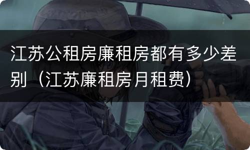 江苏公租房廉租房都有多少差别（江苏廉租房月租费）