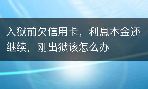 入狱前欠信用卡，利息本金还继续，刚出狱该怎么办