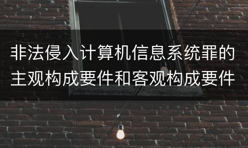 非法侵入计算机信息系统罪的主观构成要件和客观构成要件