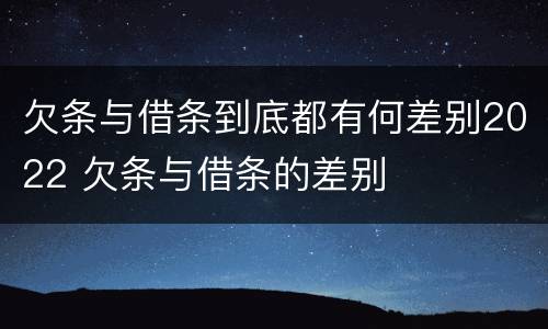 欠条与借条到底都有何差别2022 欠条与借条的差别