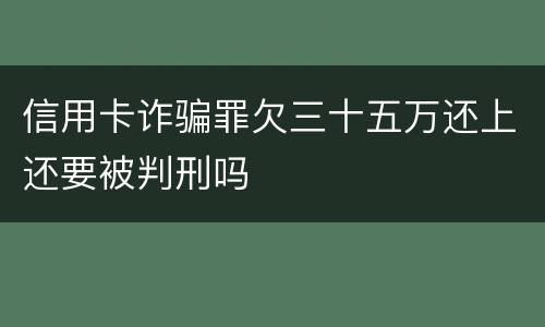 信用卡诈骗罪欠三十五万还上还要被判刑吗