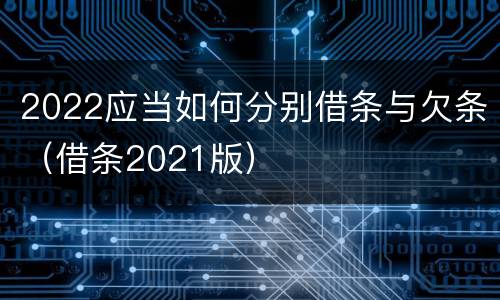 2022应当如何分别借条与欠条（借条2021版）