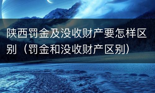 陕西罚金及没收财产要怎样区别（罚金和没收财产区别）