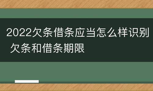2022欠条借条应当怎么样识别 欠条和借条期限
