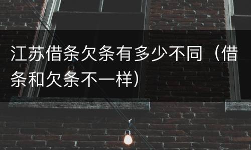 江苏借条欠条有多少不同（借条和欠条不一样）