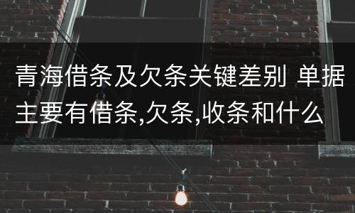 青海借条及欠条关键差别 单据主要有借条,欠条,收条和什么