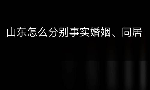 山东怎么分别事实婚姻、同居