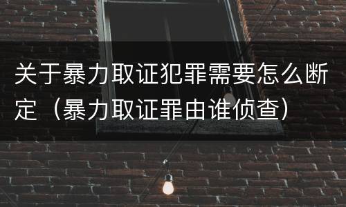 关于暴力取证犯罪需要怎么断定（暴力取证罪由谁侦查）