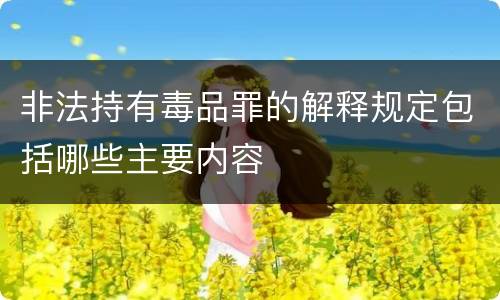 非法持有毒品罪的解释规定包括哪些主要内容