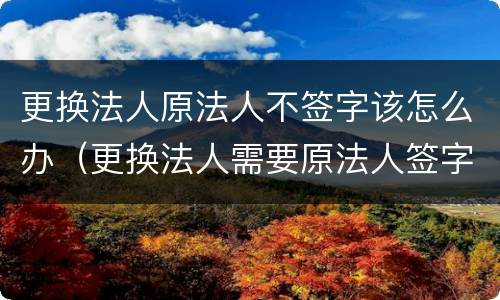 更换法人原法人不签字该怎么办（更换法人需要原法人签字吗）