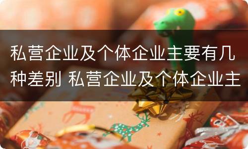 私营企业及个体企业主要有几种差别 私营企业及个体企业主要有几种差别是什么