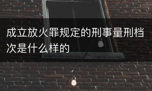 成立放火罪规定的刑事量刑档次是什么样的