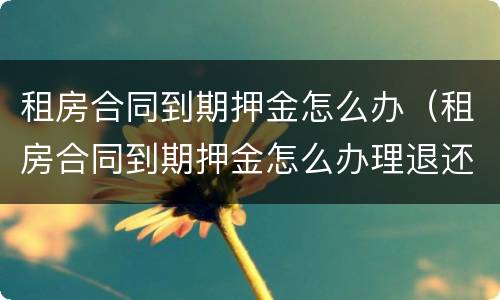 租房合同到期押金怎么办（租房合同到期押金怎么办理退还）