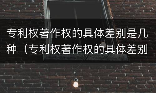 专利权著作权的具体差别是几种（专利权著作权的具体差别是几种形式）