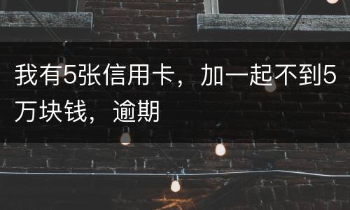 我有5张信用卡，加一起不到5万块钱，逾期