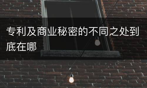 专利及商业秘密的不同之处到底在哪