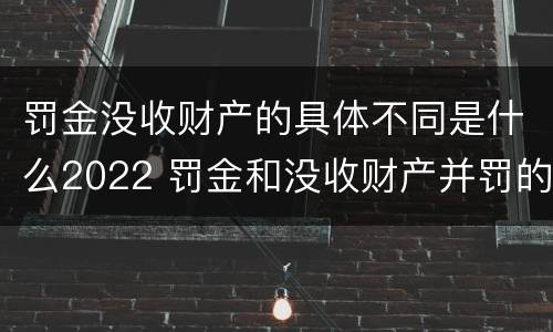 罚金没收财产的具体不同是什么2022 罚金和没收财产并罚的执行顺序