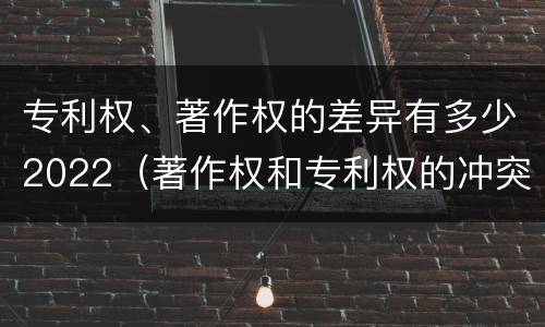 专利权、著作权的差异有多少2022（著作权和专利权的冲突）